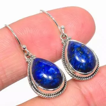 Natural Lapis Lazuli Gemstone 925 Solid Sterling Silver Gift Earring 1.25 l1Q00