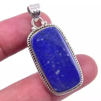 Natural Lapis Lazuli Gemstone 925 Solid Sterling Silver Gift Pendant 1.75 a3N10