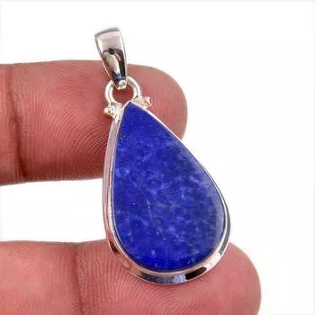 Natural Lapis Lazuli Gemstone 925 Solid Sterling Silver Gift Pendant 1.50 H1W68