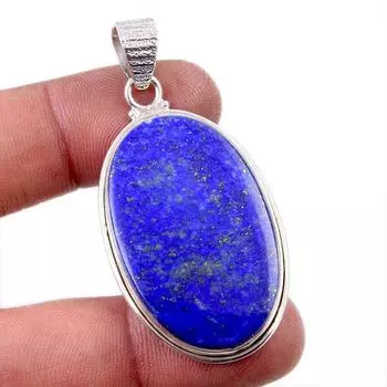 Natural Lapis Lazuli Gemstone 925 Solid Sterling Silver Gift Pendant 2.25 b3Y61