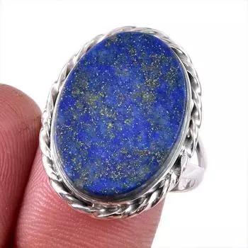 Natural Lapis Lazuli Gemstone 925 Solid Sterling Silver Jewelry Ring S.10 A0p92