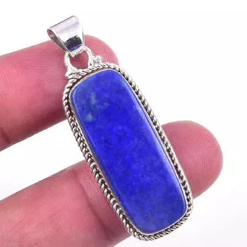 Natural Lapis Lazuli Gemstone 925 Solid Sterling Silver Gift Pendant 1.75 J6q13