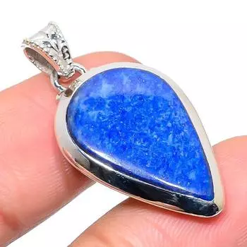 Natural Lapis Lazuli Gemstone 925 Solid Sterling Silver Gift Pendant 1.38 J1M37