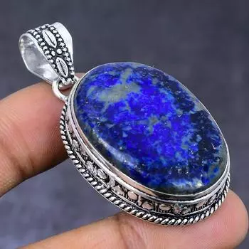 Natural Lapis Lazuli Gemstone 925 Steling Silver Jewelry Pendant 2.13 u6B34