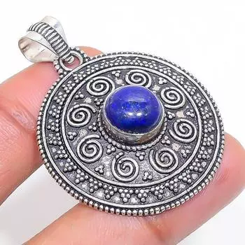 Natural Lapis Lazuli Gemstone 925 Sterling Silver Jewelry Pendant 1.77 W0B27