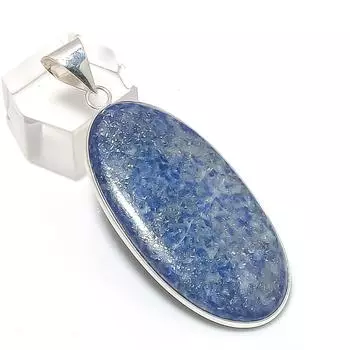 Natural Lapis Lazuli Gemstone 925 Sterling Silver Jewelry Pendant 2.25 s2z81