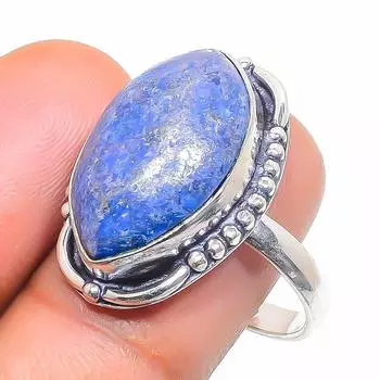 Natural Lapis Lazuli Gemstone 925 Sterling Silver Jewelry Ring Size 9.5 K3b75