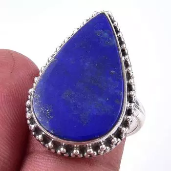 Natural Lapis Lazuli Gemstone Handmade 925 Solid Sterling Silver Ring S.8 r2i38