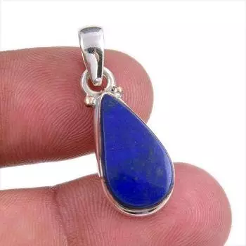 Natural Lapis Lazuli Gemstone Handmade 925 Solid Silver Gift Pendant 1.25 A7l67