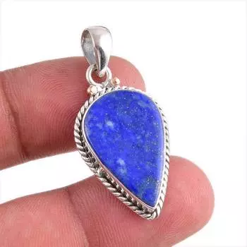 Natural Lapis Lazuli Gemstone Handmade 925 Solid Silver Gift Pendant 1.50 n9Y95