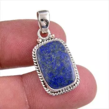 Natural Lapis Lazuli Gemstone Handmade 925 Solid Silver Gift Pendant 1.50 W0l77