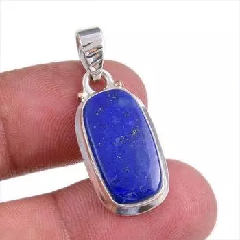 Natural Lapis Lazuli Gemstone Handmade 925 Solid Silver Gift Pendant 1.50 P0h43