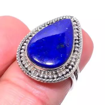 Natural Lapis Lazuli Gemstone Handmade 925 Solid Sterling Silver Ring S.6 a6l81