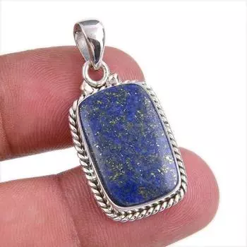 Natural Lapis Lazuli Gemstone Handmade 925 Solid Silver Gift Pendant 1.50 o1O76