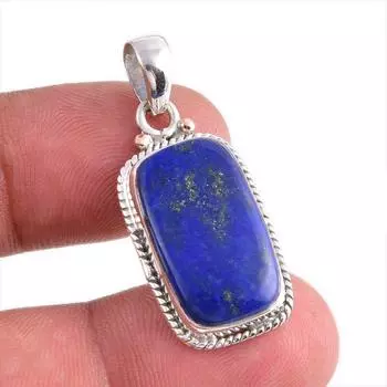 Natural Lapis Lazuli Gemstone Handmade 925 Solid Silver Gift Pendant 1.50 o3I95