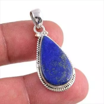 Natural Lapis Lazuli Gemstone Handmade 925 Solid Silver Gift Pendant 1.50 O8j48