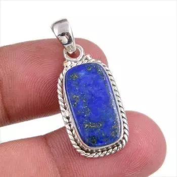 Natural Lapis Lazuli Gemstone Handmade 925 Solid Silver Gift Pendant 1.50 T0A07