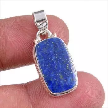 Natural Lapis Lazuli Gemstone Handmade 925 Solid Silver Gift Pendant 1.25 G3y76
