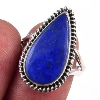 Natural Lapis Lazuli Gemstone Handmade 925 Solid Sterling Silver Ring S.9 D5Y72