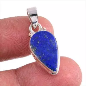 Natural Lapis Lazuli Gemstone Handmade 925 Solid Silver Gift Pendant 1.25 G1j66