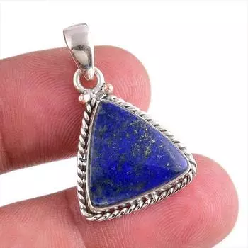 Natural Lapis Lazuli Gemstone Handmade 925 Solid Silver Gift Pendant 1.25 Z6i37