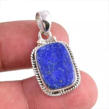 Natural Lapis Lazuli Gemstone Handmade 925 Solid Silver Gift Pendant 1.25 a2q28