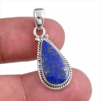 Natural Lapis Lazuli Gemstone Handmade 925 Solid Silver Gift Pendant 1.50 i9L39