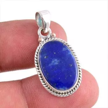 Natural Lapis Lazuli Gemstone Handmade 925 Solid Silver Gift Pendant 1.25 C6h57