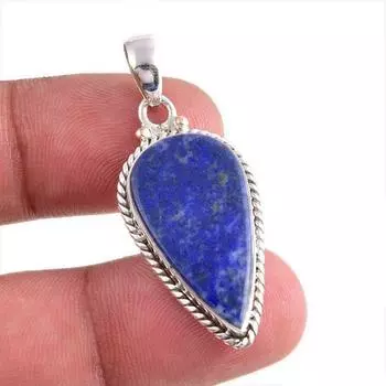 Natural Lapis Lazuli Gemstone Handmade 925 Solid Silver Gift Pendant 1.50 l1c56