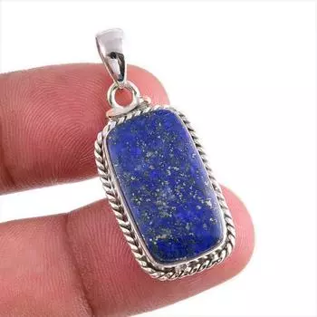 Natural Lapis Lazuli Gemstone Handmade 925 Solid Silver Gift Pendant 1.50 t4Z13