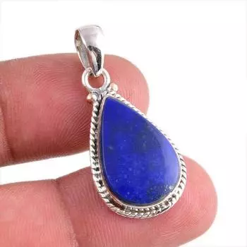 Natural Lapis Lazuli Gemstone Handmade 925 Solid Silver Gift Pendant 1.50 e5S17