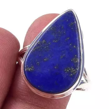 Natural Lapis Lazuli Gemstone Handmade 925 Solid Sterling Silver Ring S.10 Q6V57