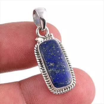 Natural Lapis Lazuli Gemstone Handmade 925 Solid Silver Gift Pendant 1.50 p3k04