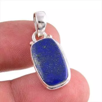 Natural Lapis Lazuli Gemstone Handmade 925 Solid Silver Gift Pendant 1.25 p1q68