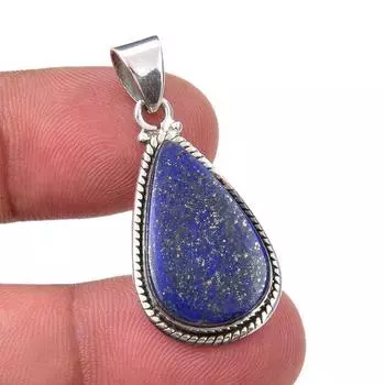 Natural Lapis Lazuli Gemstone Handmade 925 Sterling Silver Pendant 1.25 S5w27