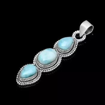 Natural Larimar gemstone pendant, Handmade Designer Pendant, Healing Pendant, Gift For Her, 925 Sterling Silver, Fashion Jewelry