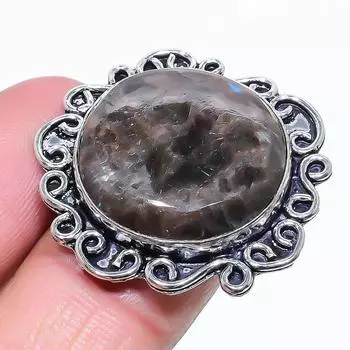 Natural Larvikite Stone Gemstone 925 Sterling Silver Gift Ring Size 8 a3Y79