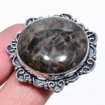 Natural Larvikite Stone Gemstone 925 Sterling Silver Gift Ring Size 9 r6b45