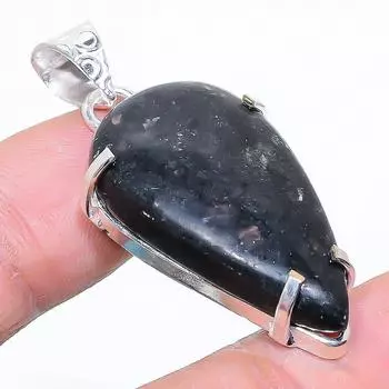 Natural Larvikite Stone Gemstone 925 Sterling Silver Gift Pendant 1.77 K0m57