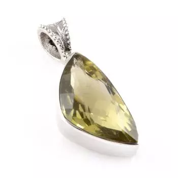 Natural Lemon Quartz Gemstone 925 Solid Sterling Silver Gift Pendant 1.2 W5g86