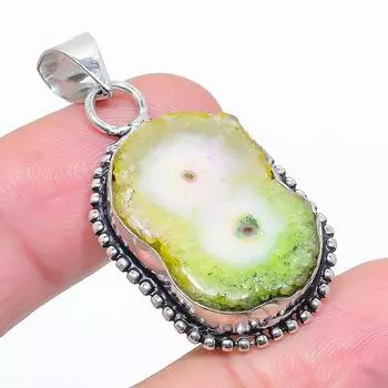 Natural Lemon Solar Quartz Gemstone 925 Sterling Silver Pendant 1.65 C0e97