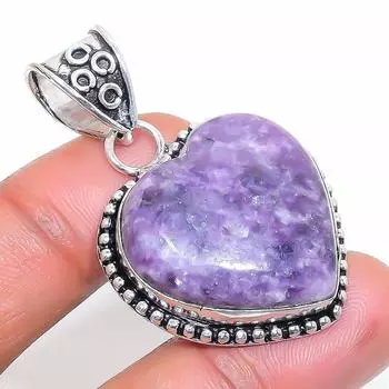 Natural Lepidolite Gemstone 925 Sterling Silver Jewelry Pendant 1.77 k5g24