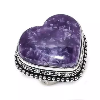 Натуральный драгоценный камень лепидолит 925 пробы серебряное ювелирное кольцо размер 7 i9n27