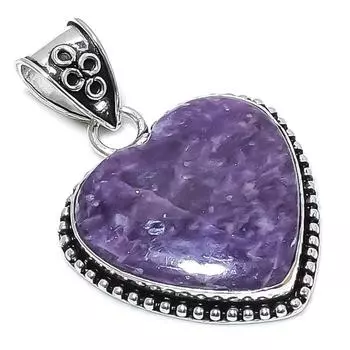 Natural Lepidolite Stone Gemstone 925 Sterling Silver Pendant 1.85 D2r28