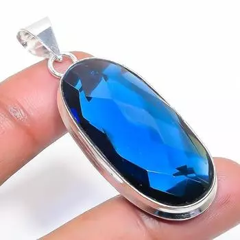Natural London Blue Topaz 925 Sterling Silver Jewelry Pendant 2.21 c7v80