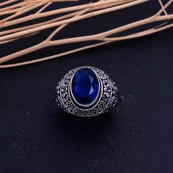 Natural London Blue Topaz Gemstone 925 Sterling Silver Ring Size 7.5 d4U17