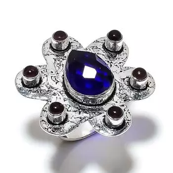 Natural London Blue Topaz Gemstone 925 Sterling Silver Gift Ring Size 8 s6C66