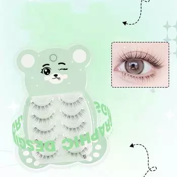 Natural Look Full Strip Lashes Curled Manga Lashes Makeup Tool Eye Lashes Girl styleC