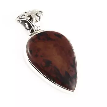 Natural Mahogany Red Obsidian 925 Solid Sterling Silver Gift Pendant 1.7 I1s23