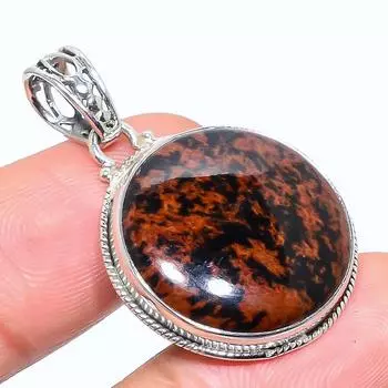 Natural Mahogany Red Obsidian 925 Solid Sterling Silver Gift Pendant 1.58 C9c81